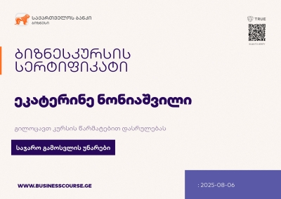 Certificate-Bank of Georgia