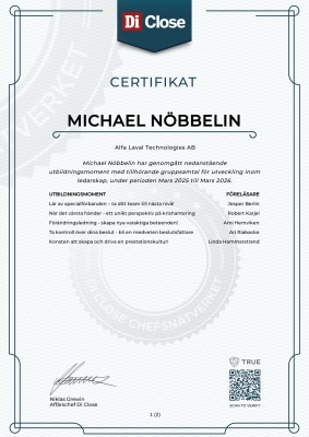 Certifikat - Di Close