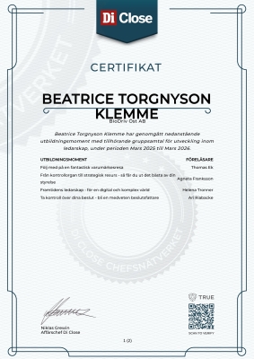 Certifikat - Di Close