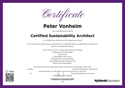 NyTeknik Certificate