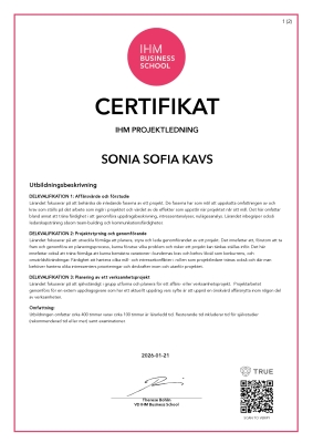 Certifikat Degree - Business School