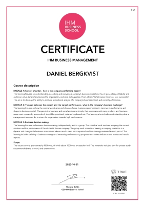 Certificate Degree (eng) - Business School