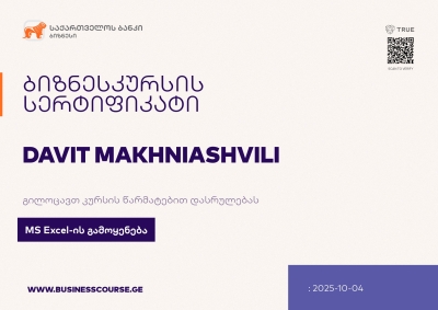 Certificate-Bank of Georgia