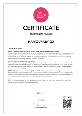 Certificate Degree (eng) - Business School