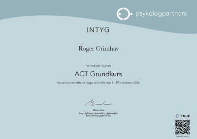 Psykologpartners standardintyg