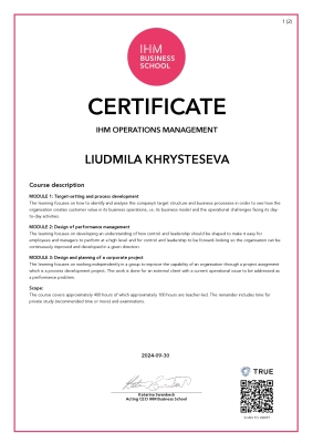 Certificate Degree (eng) - Business School