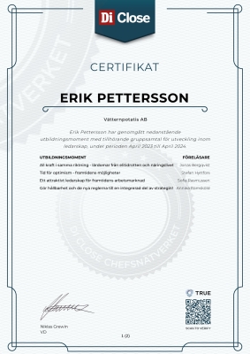 Certifikat - Di Close