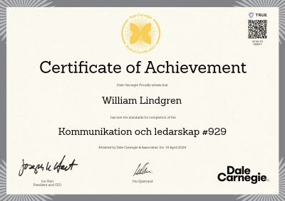 Certificate of Achievement