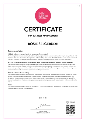 Certificate Degree (eng) - Business School