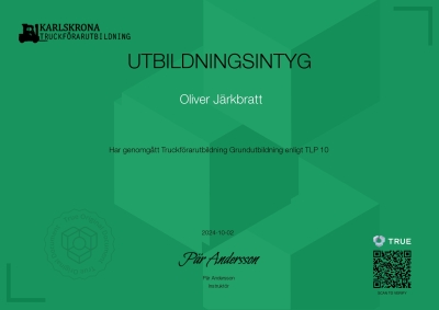 Utbildningsintyg - Truck