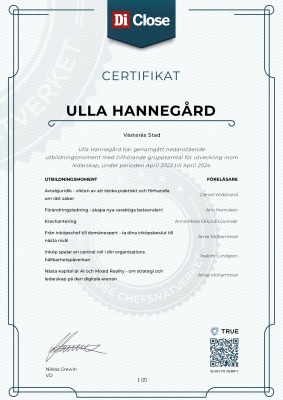 Certifikat - Di Close