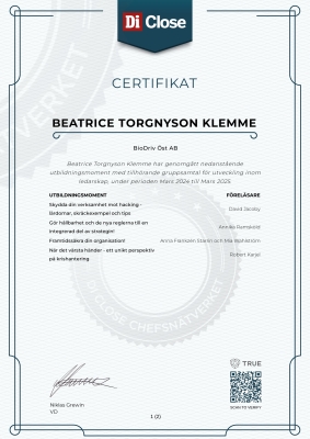 Certifikat - Di Close