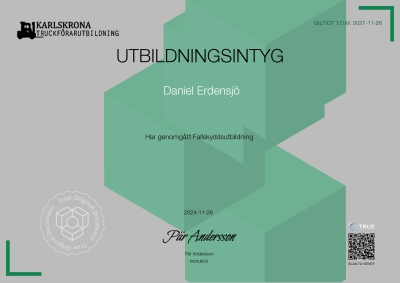 Utbildningsintyg - Fallskydd