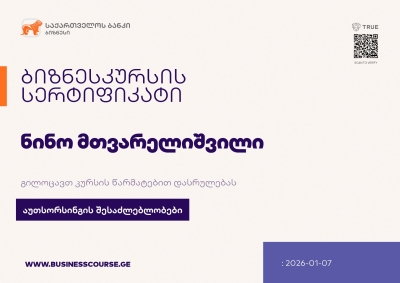 Certificate-Bank of Georgia