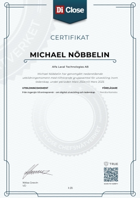 Certifikat - Di Close