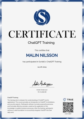 Certificate - Engelska