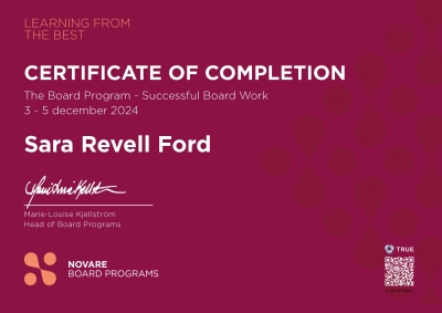 Certificate - Board program