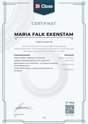 Certifikat - Di Close