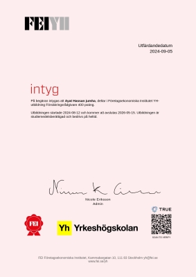 Studieintyg YH