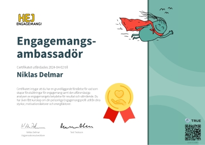 Certifikat - Engagemangsambassadör