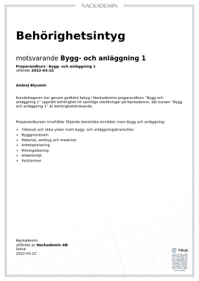 Beh&ouml;righetsintyg