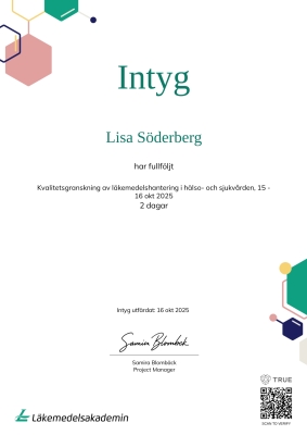 Intyg svenska - LMA