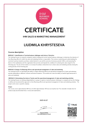 Certificate Degree (eng) - Business School