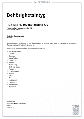 Beh&ouml;righetsintyg