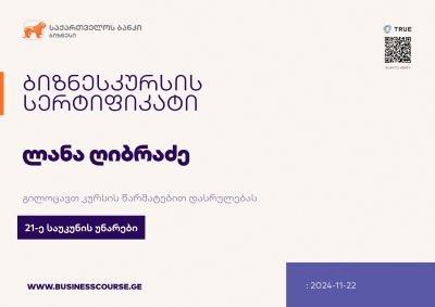 Certificate-Bank of Georgia