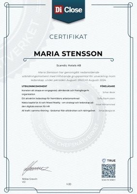 Certifikat - Di Close