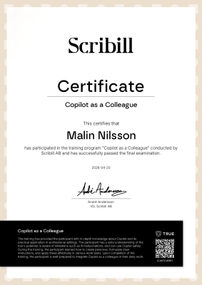 Certifikat - Engelska