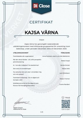 Certifikat - Di Close
