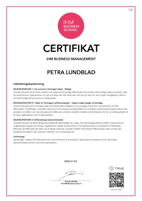 Certifikat Degree - Business School