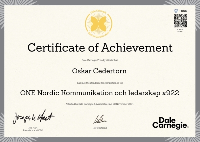 Certificate of Achievement