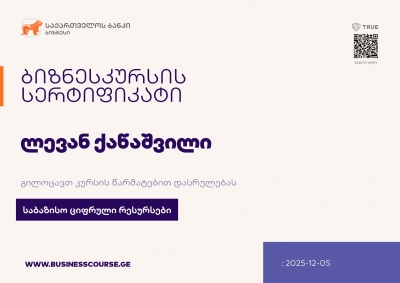 Certificate-Bank of Georgia